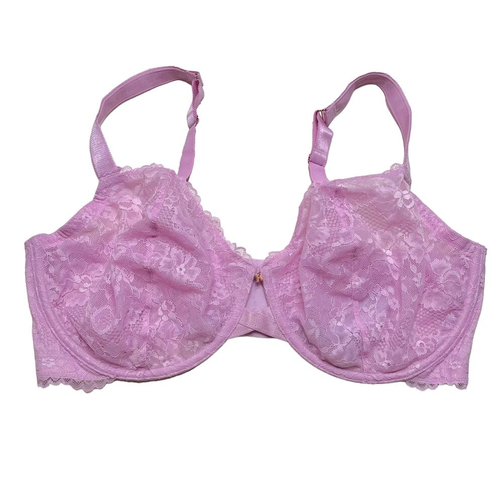 Savage X Fenty Floral Lace Unlined Bra Unicorn Lavender Pink Size 40H